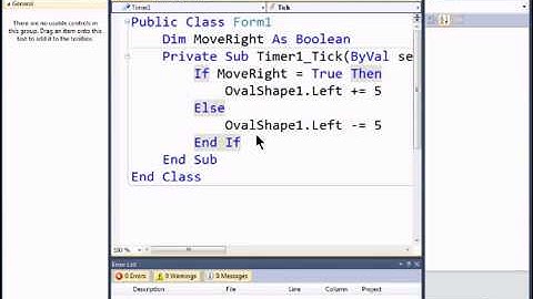Visual Basic 2010 Express Tutorial 12   Bouncing Ball Animation 2