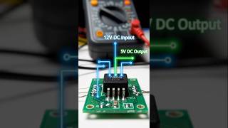 7805 Voltage Regulator IC Working! ⚡ 12V DC input to stable 5V DC output. #electronics #diy #shorts⚡