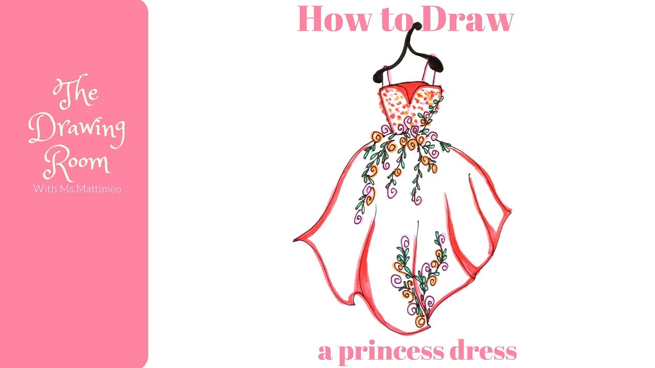 How to draw a princess dress - YouTube