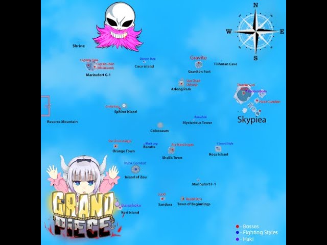 Grand Piece Online Map: All First, Second Sea & Skypiea Locations