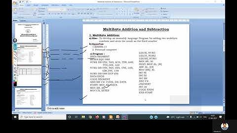 MPMC LAB Experiment - 1: Multibyte Addition and Subtraction