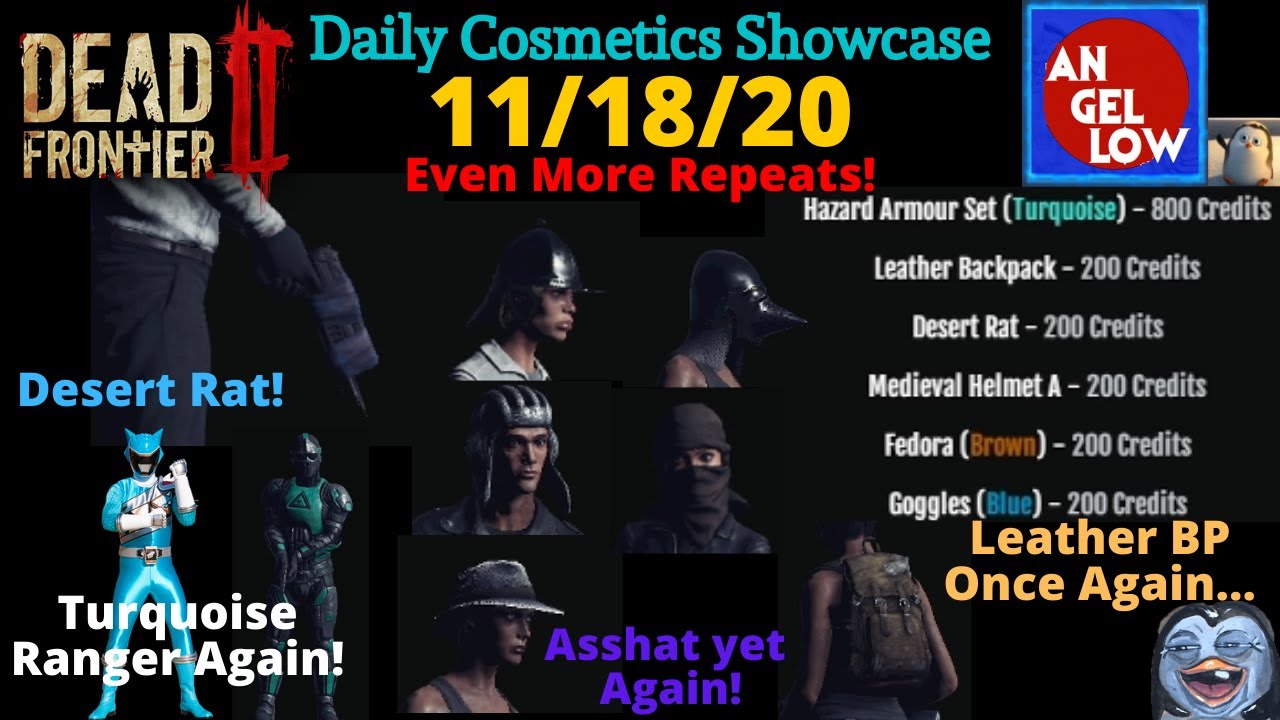 DF2: 11/18/20 "Daily Cosmetics Showcase!" Repeat Day! Desert Rat Pistol! Turquoise Ranger Again!