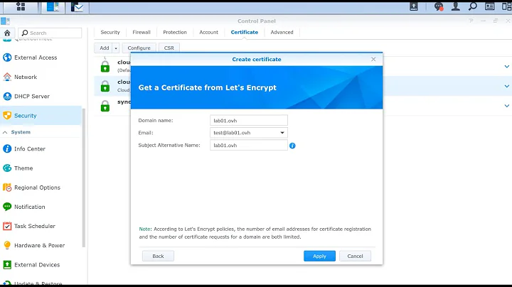 27 - How to install Let's Encrypt certificate on Synology (step by step Tutorial with NAT, Firewall)
