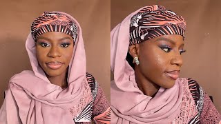 Easiest way of how to tie a headtie | Northern Nigerian scarf tutorial by Hadeedee Makeovers 239 views 11 days ago 2 minutes, 16 seconds