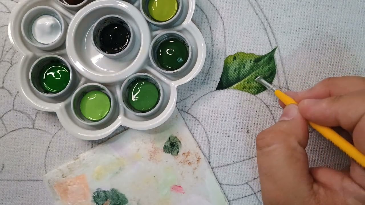Cesta com Frutas Pintura em Tecido Parte 1 Aula 483 Bruno Silva - Folhas e Laranjas
