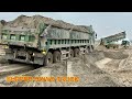 Xe ô tô tải Howo xe tải Hyundai Chở cát sa lầy | Máy xúc xe ủi cát công nông | excavator loading