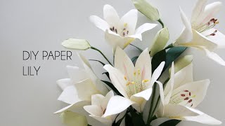 DIY How to make Paper Easter Lily (Paper Flowers, Crafts, 종이꽃​​​)