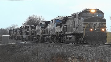 Norfolk Southern Stack Train & Funeral Train of 9 GE Dash 8