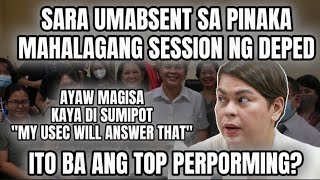 SARA ABSENT NA NAMAN SA DEPED HEARING, AYAW MAGISA! MY USEC WILL ANSWER THAT