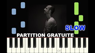 SLOW piano tutorial "SI SEULEMENT JE POUVAIS LUI MANQUER" Calogero, partition gratuite (pdf)