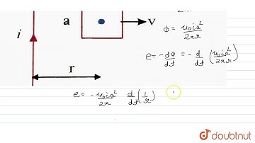 A square loop of side `a` is placed in the same plane as a long straight wire carrying a curren