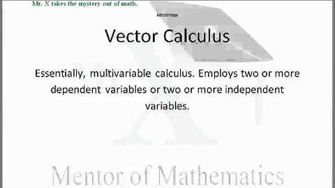 Glossary-Vector Calculus