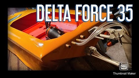 rc boat Delta Force 35 mono hull boat build - rudder & water cooling install