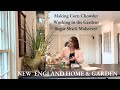 Garden cleaning creating a corn chowder recipe antique new england home