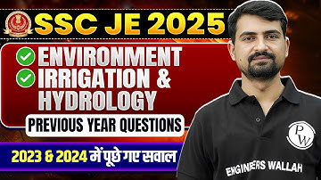 SSC JE 2025 | Environmental Eng. & Irrigation & Hydrology | SSC JE Previous Year Question Paper