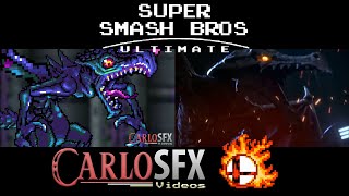 Comparative Retro version pixels- Ridley Hits the big time! - Smash Bros Ultimate trailer