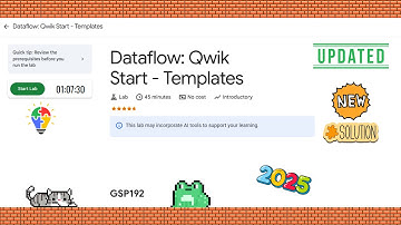 Dataflow: Qwik Start - Templates #GSP192 #qwiklabs #arcade #gcp #googlecloud #dataflow [2025] New ☁🚀