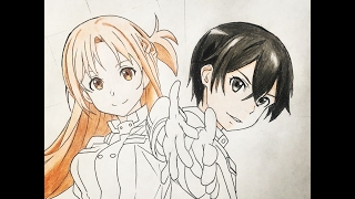 How to draw Kirito and Asuna (Sword Art Online) Ordinal Scale screenshot 4