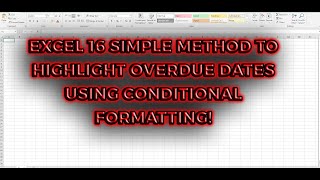 Famous HOW TO HIGHLIGHT OVERDUE DATES USING A SIMPLE METHOD IN MICROSOFT EXCEL! Profile