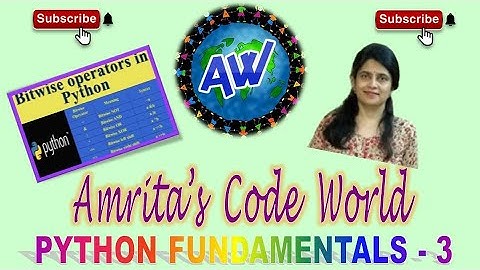 5. Python Tutorial for Beginners | Python Fundamentals | Bitwise Operators