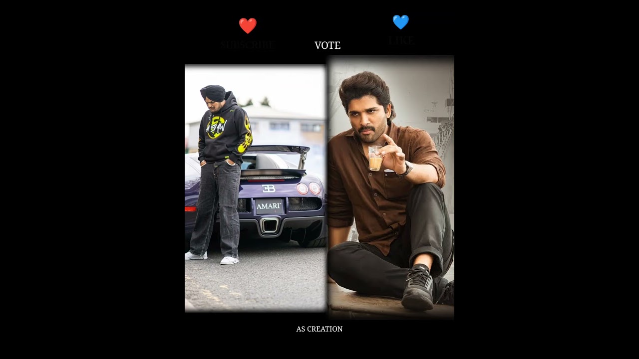 Allu Arjun and Sidhu Moosewala || who is best || vote || status 
