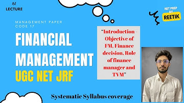 #1 Introduction - Financial management | UGC NET JRF Management | NETPREPBYREETIK
