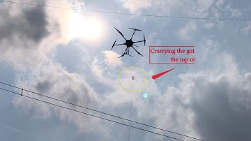 MMC drone doing power line stringing demo flight
