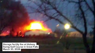 Raw Video: fire at Great Falls golf course