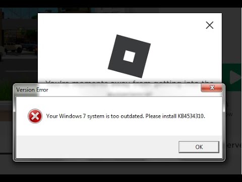 Как исправить ошибку Roblox Your Windows 7 system is too outdated