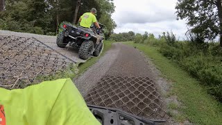 Grading gravel driveway (Full project video) S3 Delta drag harrow & Can Am Outlander XT850 ATV