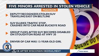 5 minors, including 13-year-old driver, taken into custody after fleeing in stolen Kia, sheriff's