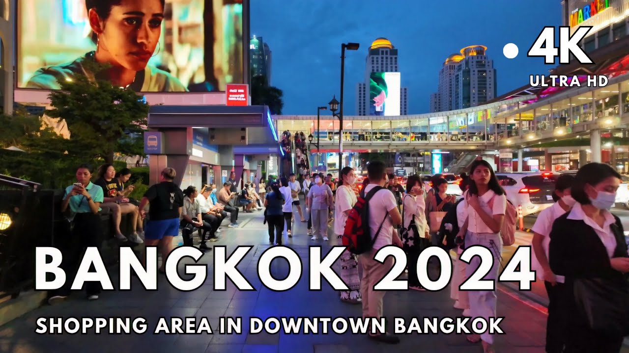 Bangkok, تايلاند | جولة في وسط المدينة 4K | 6 أغسطس 2024