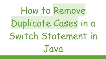 How to Remove Duplicate Cases in a Switch Statement in Java