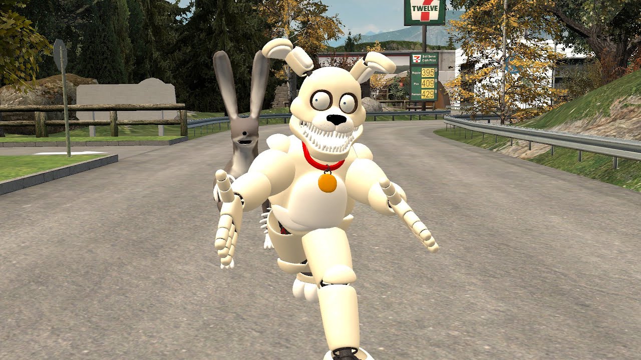 (Sfnafg Gmod)Running away from the humanoid rabbit