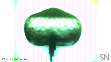 Watch a bubble form in a drop of liquid levitated with sound | Science News