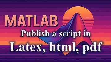 How to publish a MATLAB script in Latex, html, or pdf