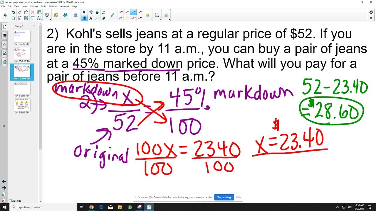 Percent, Markup, and Markdown Review - YouTube