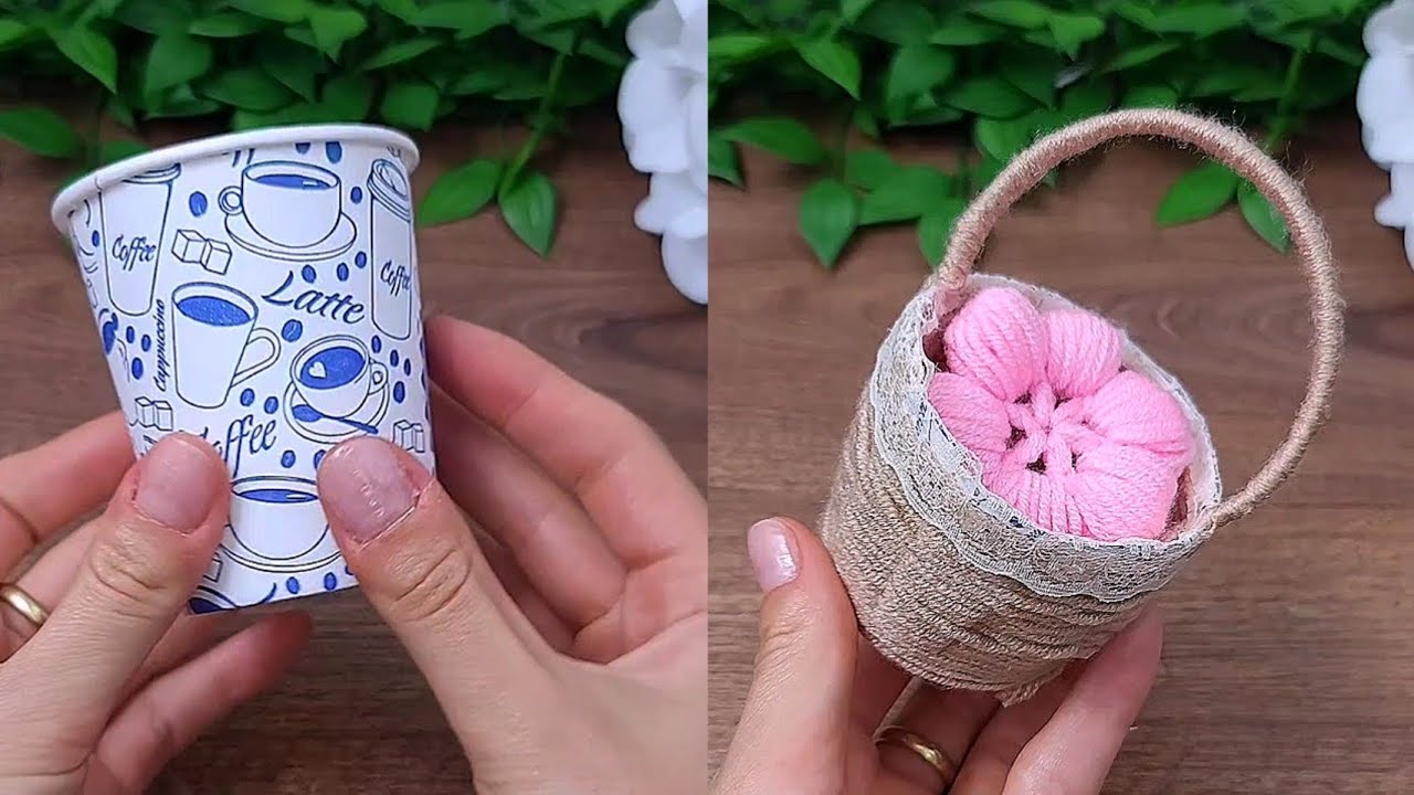 HOW TO MAKE BASKET FROM WOLE ANDTHERMACOLE GLASS/EASY CRAFT IDEAS