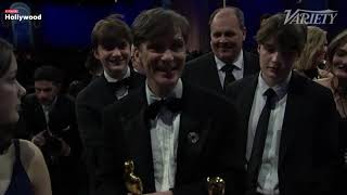 Oscar winner Cillian Murphy gets his statuette engraved