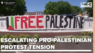 Escalating pro-Palestinian protest tension concerns students at Johns Hopkins University