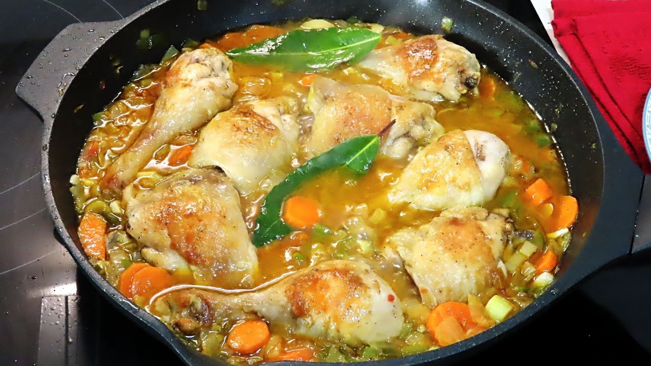 Pollo en salsa. Receta fácil, rápida y riquísima (SIN HORNO) - YouTube