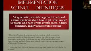 Implementation Science in Cancer Prevention, Screening and Treatment: The Why, What and How?
