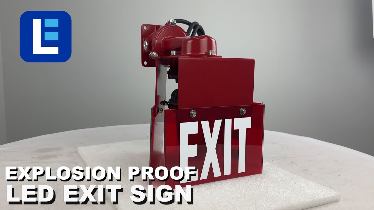 15W Explosion Proof LED Exit Sign, C1D1, 120-277V, 2,250 lms, Wall Mount