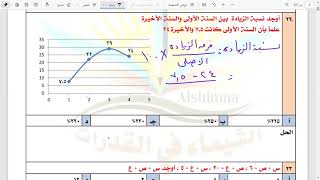 مسالة رسم بياني عن نسبة الزيادة تتكرر بكثرة