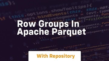 row groups in apache parquet