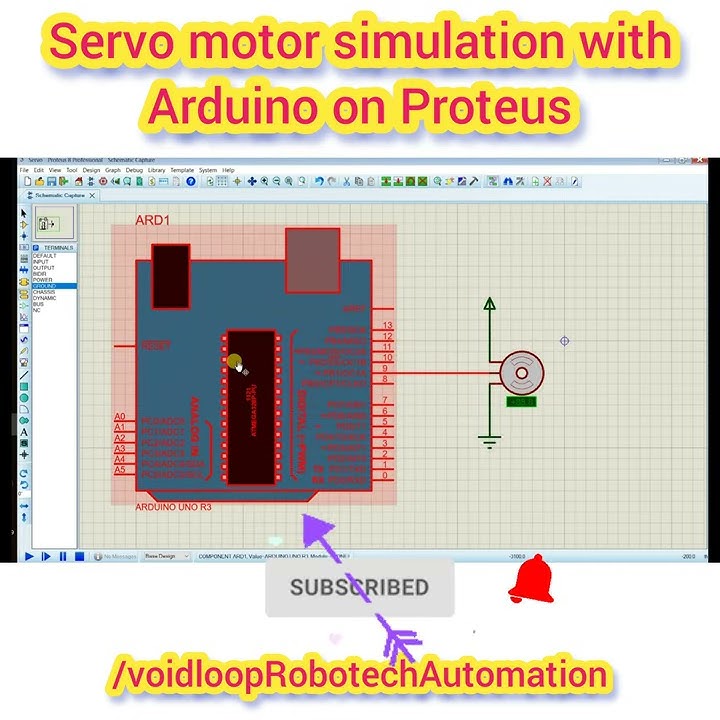 Servo motor simulation with Arduino on Proteus #demo #shorts - YouTube