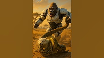 Shock ! Rescue White Wolf from Giant Python 🐺🐍 #animalrescue #kitten #aishorts #حيوانمضحك #gorilla