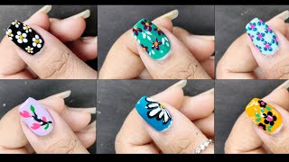 : 6 Easy floral nailart complications  #nailart #nails #nailcompilation #floralnailart #nailpolish