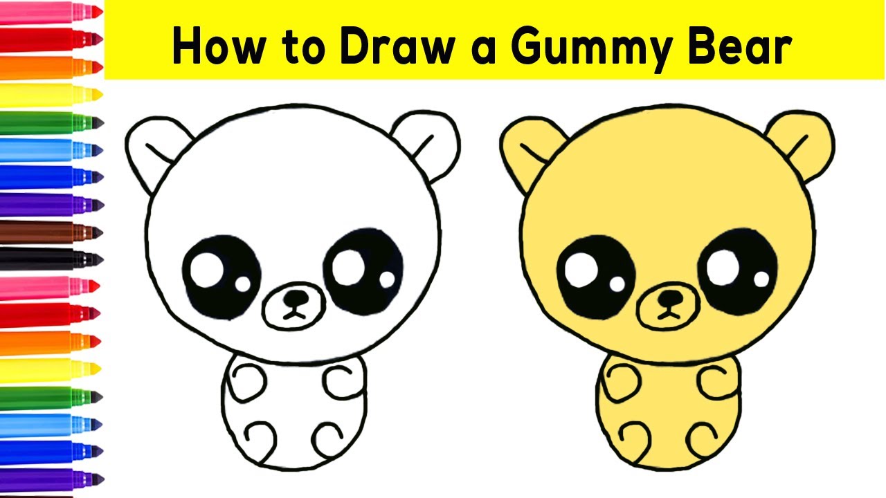 How To Draw A Gummy Bear Step By Step | Gummy Bear Drawing Easy - YouTube