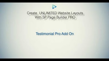 SP Pagebuilder Pro Tutorial - Testimonial Pro Add On